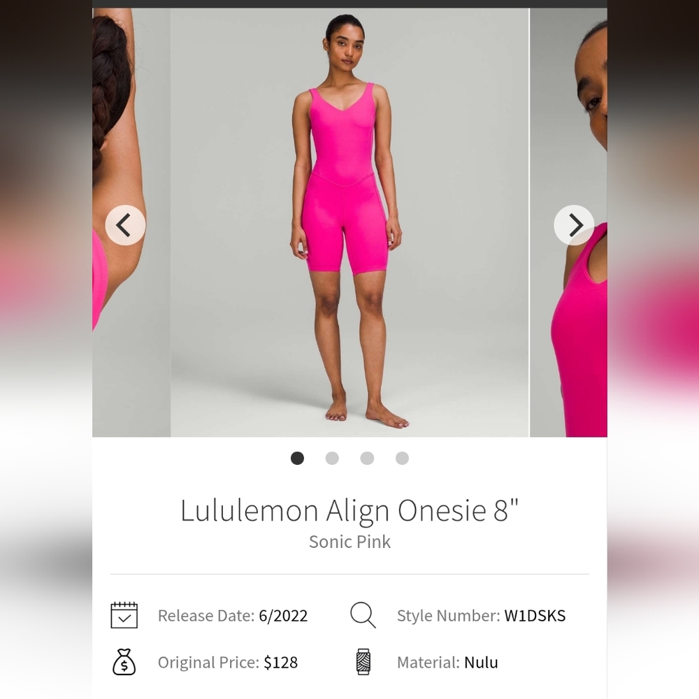 Lululemon Sonic Pink Onesie Size 2 W1DSKS